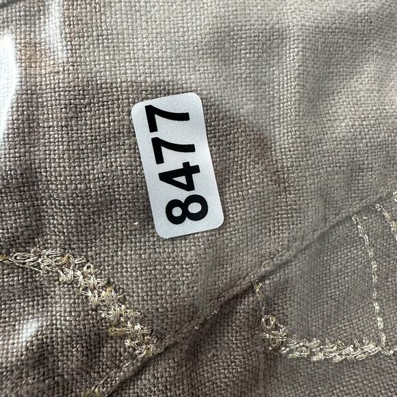 120% Lino Blazer Womens Medium 40 Brown Tan Embroidred Sport Jacket Linen - Picture 12 of 12